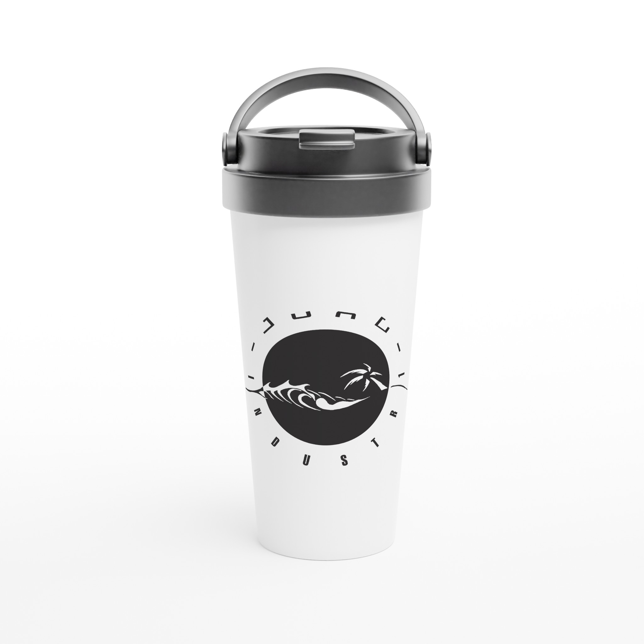 White 15oz Stainless Steel Travel Mug
